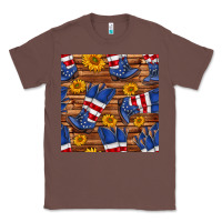 Chestnut america western boots and sunflower seamless pattern Classic Tee - BundleAndBundleShop