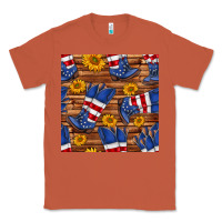 Copper america western boots and sunflower seamless pattern Classic Tee - BundleAndBundleShop
