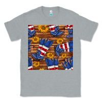 Heather Grey america western boots and sunflower seamless pattern Classic Tee - BundleAndBundleShop
