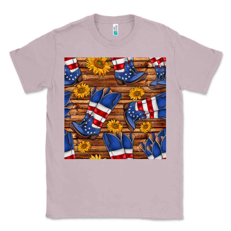 America Western Boots And Sunflower Seamless Pattern Classic Tee by BundleAndBundleShop | Teevron
