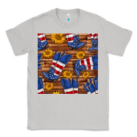 Moon Dust america western boots and sunflower seamless pattern Classic Tee - BundleAndBundleShop