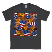 Smoke america western boots and sunflower seamless pattern Classic Tee - BundleAndBundleShop
