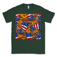 Sports Green america western boots and sunflower seamless pattern Classic Tee - BundleAndBundleShop