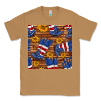 Toasted Coconut america western boots and sunflower seamless pattern Classic Tee - BundleAndBundleShop