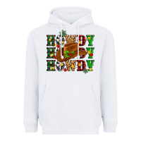 White Howdy Howdy Howdy christmas Heavyweight Hoodie - MaliasSmallBusiness