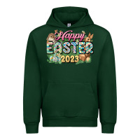 Forest Green Happy Easter 2023 Urban Hoodie - HowdyJamesFarm