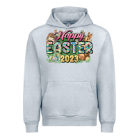 Heather Grey Happy Easter 2023 Urban Hoodie - HowdyJamesFarm