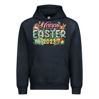 Navy Happy Easter 2023 Urban Hoodie - HowdyJamesFarm