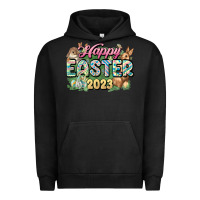 Pigment Black Happy Easter 2023 Urban Hoodie - HowdyJamesFarm