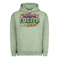 Pigment Oil Green Happy Easter 2023 Urban Hoodie - HowdyJamesFarm