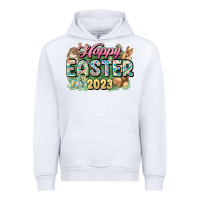 White Happy Easter 2023 Urban Hoodie - HowdyJamesFarm