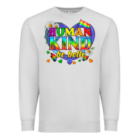 Dove Grey LGBTQ Pride Human Kind Be Both Premium Sweatshirt - BundleAndBundleShop
