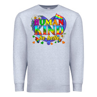 Heather Grey LGBTQ Pride Human Kind Be Both Premium Sweatshirt - BundleAndBundleShop