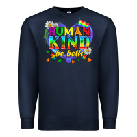 Navy LGBTQ Pride Human Kind Be Both Premium Sweatshirt - BundleAndBundleShop