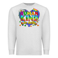Oatmeal Heather LGBTQ Pride Human Kind Be Both Premium Sweatshirt - BundleAndBundleShop