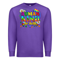 Purple LGBTQ Pride Human Kind Be Both Premium Sweatshirt - BundleAndBundleShop
