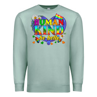 Seafoam LGBTQ Pride Human Kind Be Both Premium Sweatshirt - BundleAndBundleShop