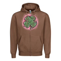 Chestnut leopard shamrocks with hearts Zipper Hoodie - MaliasSmallBusiness