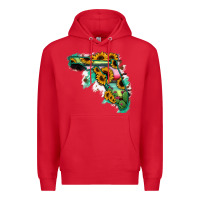 Red Florida Map with Sunflower and Serape Cactus Premium Hoodie - Bettercallsaul