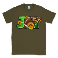 Army Green joy with football ball and sunflower ado Classic Tee - AdoDesignShop