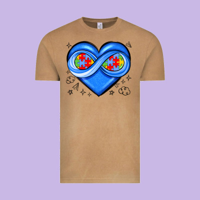 Infinity Heart Autism Awareness Vintage Tee Designed By Jahusdesignshop