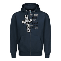 Navy soccer Zipper Hoodie - MaliasSmallBusiness
