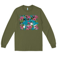 Army Green v.drose glitter cowhide Long Sleeve Tee - AdoDesignShop
