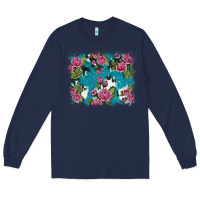 Navy v.drose glitter cowhide Long Sleeve Tee - AdoDesignShop