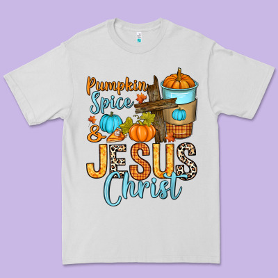 Premium Tee Pumpkin spice and Jesus Christ