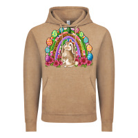 Vintage Coffee Easter rainbow Bunny Easter Day Vintage Hoodie - Neo Western
