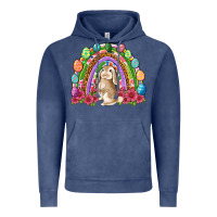 Vintage Denim Easter rainbow Bunny Easter Day Vintage Hoodie - Neo Western