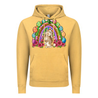 Vintage Mustard Easter rainbow Bunny Easter Day Vintage Hoodie - Neo Western