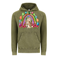 Easter Rainbow Bunny Easter Day Vintage Hoodie | Teevron