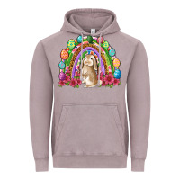 Vintage Zinc Easter rainbow Bunny Easter Day Vintage Hoodie - Neo Western