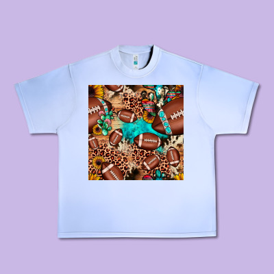 Football Cactus Sunflower Seamless Pattern Urban Heavy Tee Designed By Jahusdesignshop