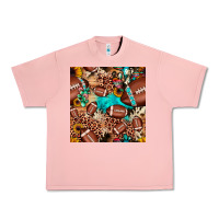Salmon football cactus sunflower seamless pattern Urban Heavy Tee - JahusDesignShop