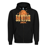 Black basketball senior 2024 Zipper Hoodie - MaliasSmallBusiness