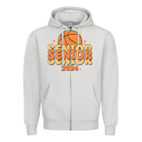 Dove Grey basketball senior 2024 Zipper Hoodie - MaliasSmallBusiness