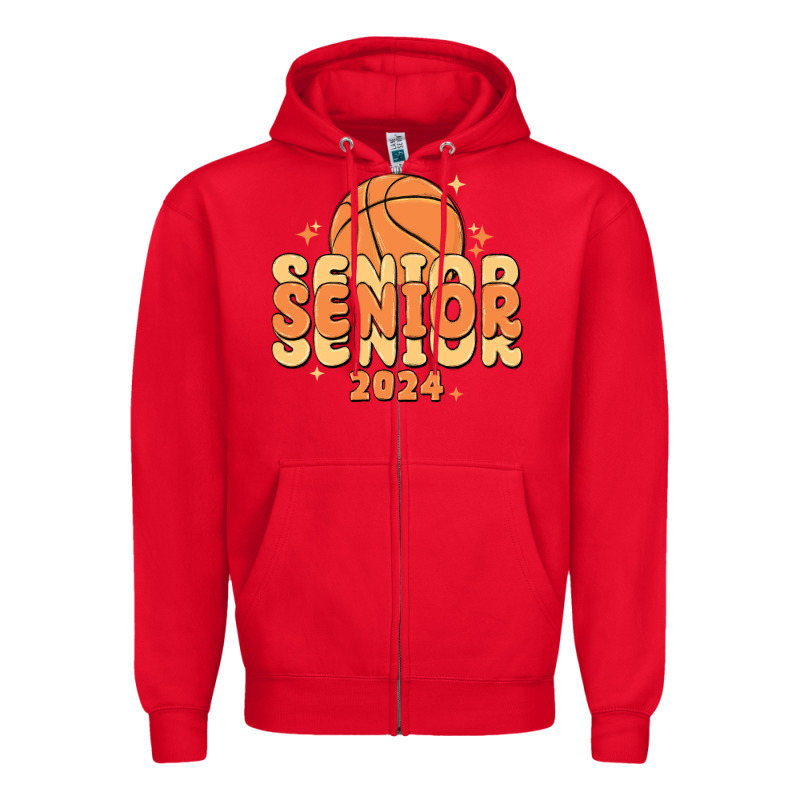 Basketball Senior 2024 Zipper Hoodie by MaliasSmallBusiness | Teevron