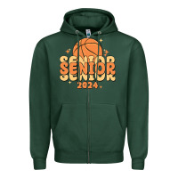 Sports Green basketball senior 2024 Zipper Hoodie - MaliasSmallBusiness