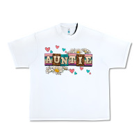 White daisy auntie Urban Heavy Tee - AdoDesignShop