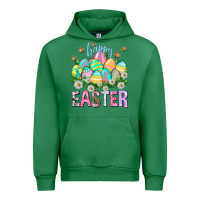 Emerald Happy Easter with eggs Easter Day Urban Hoodie - HowdyJamesFarm
