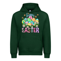 Forest Green Happy Easter with eggs Easter Day Urban Hoodie - HowdyJamesFarm