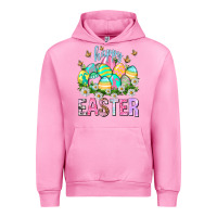 Fuchsia Pink Happy Easter with eggs Easter Day Urban Hoodie - HowdyJamesFarm