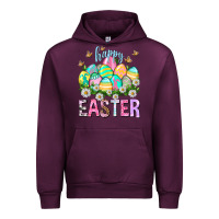 Mauve Wine Happy Easter with eggs Easter Day Urban Hoodie - HowdyJamesFarm
