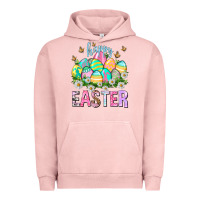 Pigment Salmon Happy Easter with eggs Easter Day Urban Hoodie - HowdyJamesFarm
