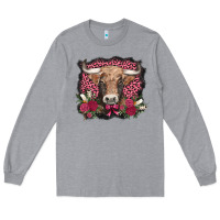 Heather Grey v.d. cow and roses Long Sleeve Tee - AdoDesignShop