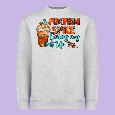 Pumpkin Spice Living My Best Life Heavyweight Sweatshirt Designed By Adodesignshop