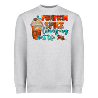 Heather Grey pumpkin spice living my best life Heavyweight Sweatshirt - AdoDesignShop