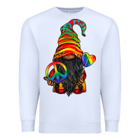 White LGBTQ+ Pride Gnome With Candy Premium Sweatshirt - BundleAndBundleShop